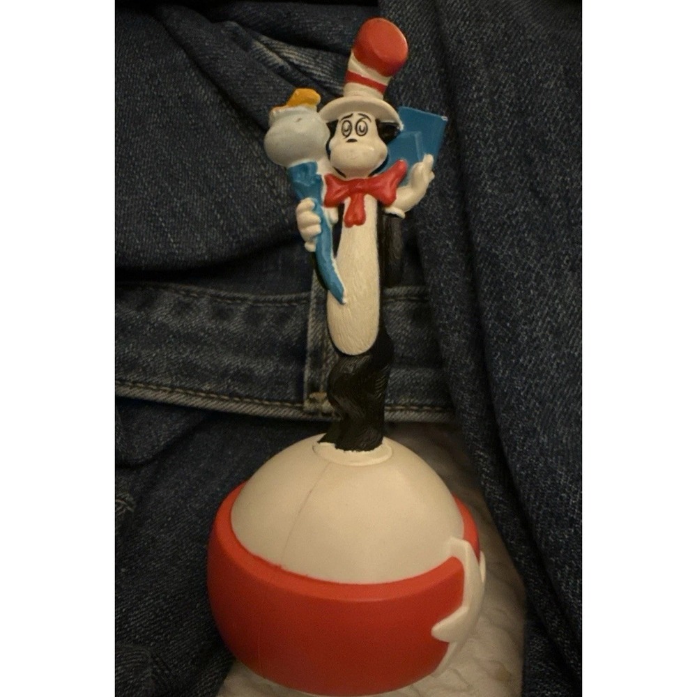 Vintage‎ 2002 Dr Seuss Cat in the Hat Burger King Spinning Top Toy 5"